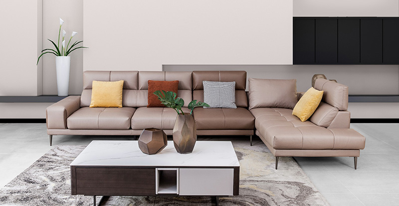 Moderne, minimalistische Wohnzimmer-Technologie, ausziehbare Ecksofa-Kombination aus Stoff, 620070