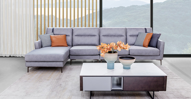 Moderne, minimalistische Wohnzimmer-Technologie, Stoff, kleine Wohnung, Sofa-Kombination 621002